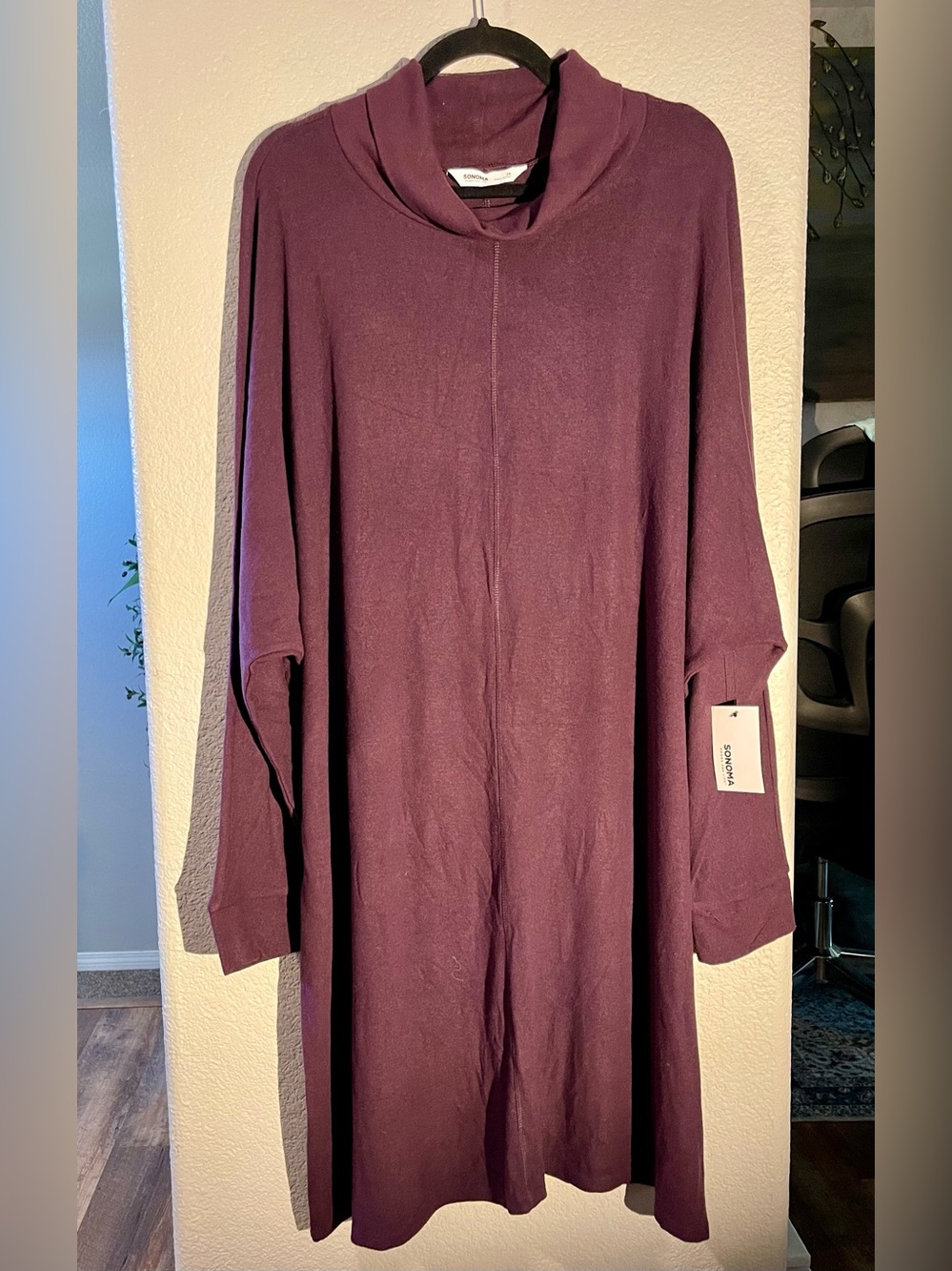 Sonoma Long Sleeve Plum Tunic Dress